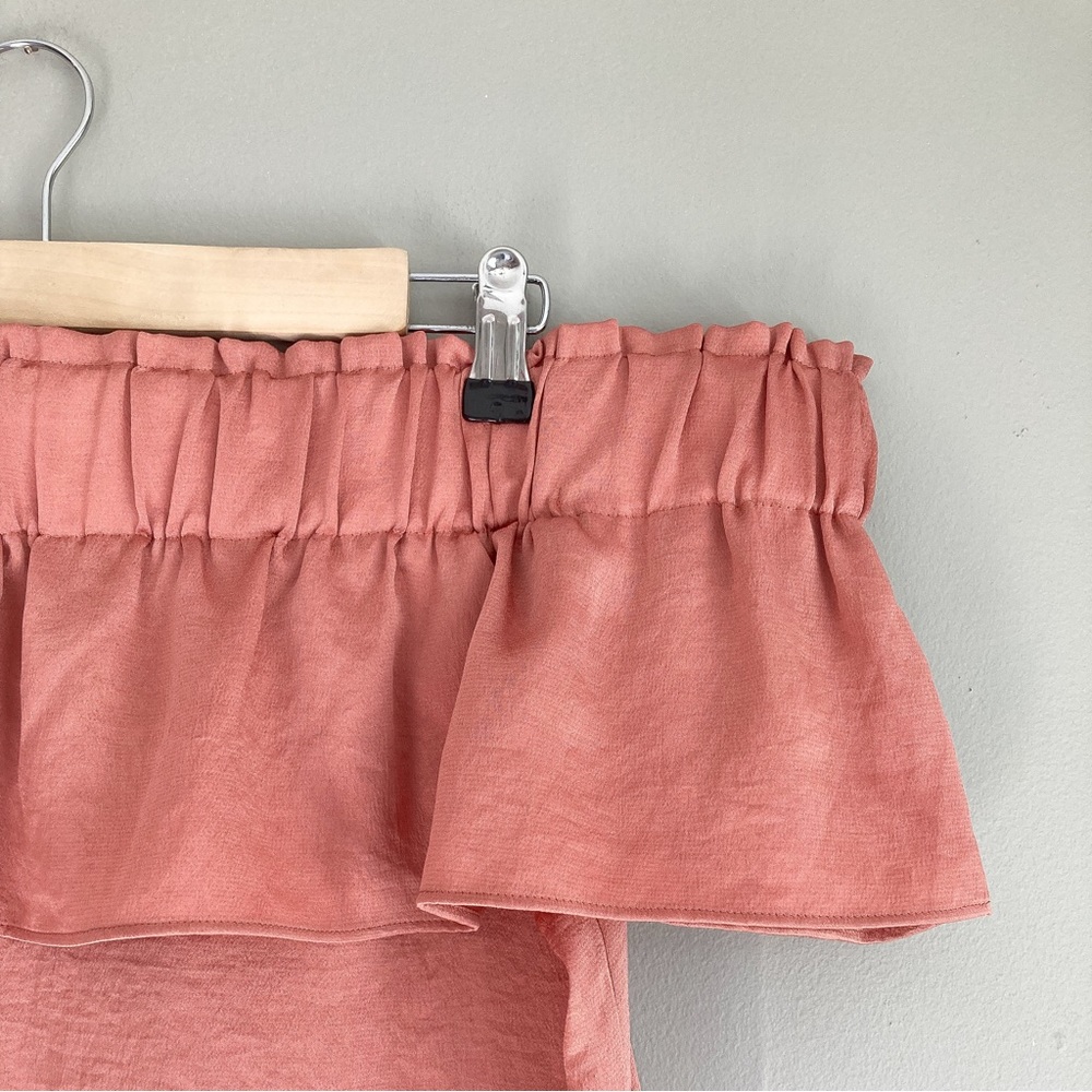 Express Orange Strapless Ruffle Top - Picture 3 of 3